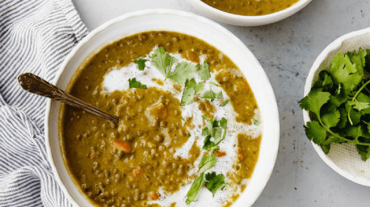 Slow Cooker Curried Lentil Soup for Breastfeeding contains lots of milk supply boosting ingredients.
