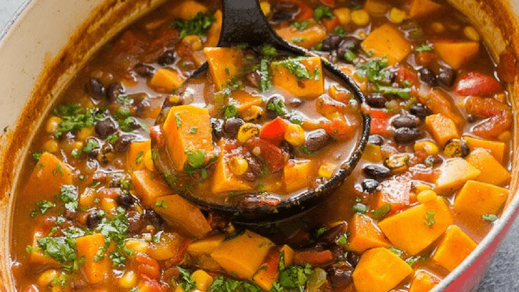 Sweet Potato Black Bean Tortilla Soup for Breastfeeding