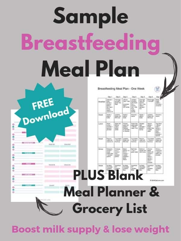 printable breastfeeding meal plan