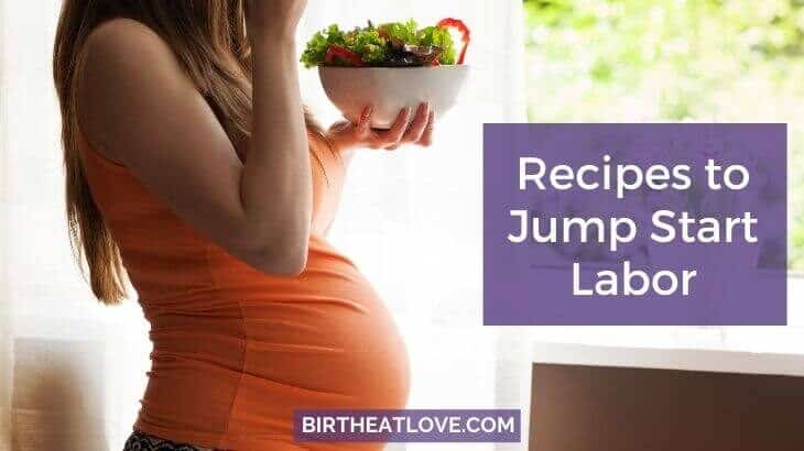 Pregnant woman eating Labor inducing salad