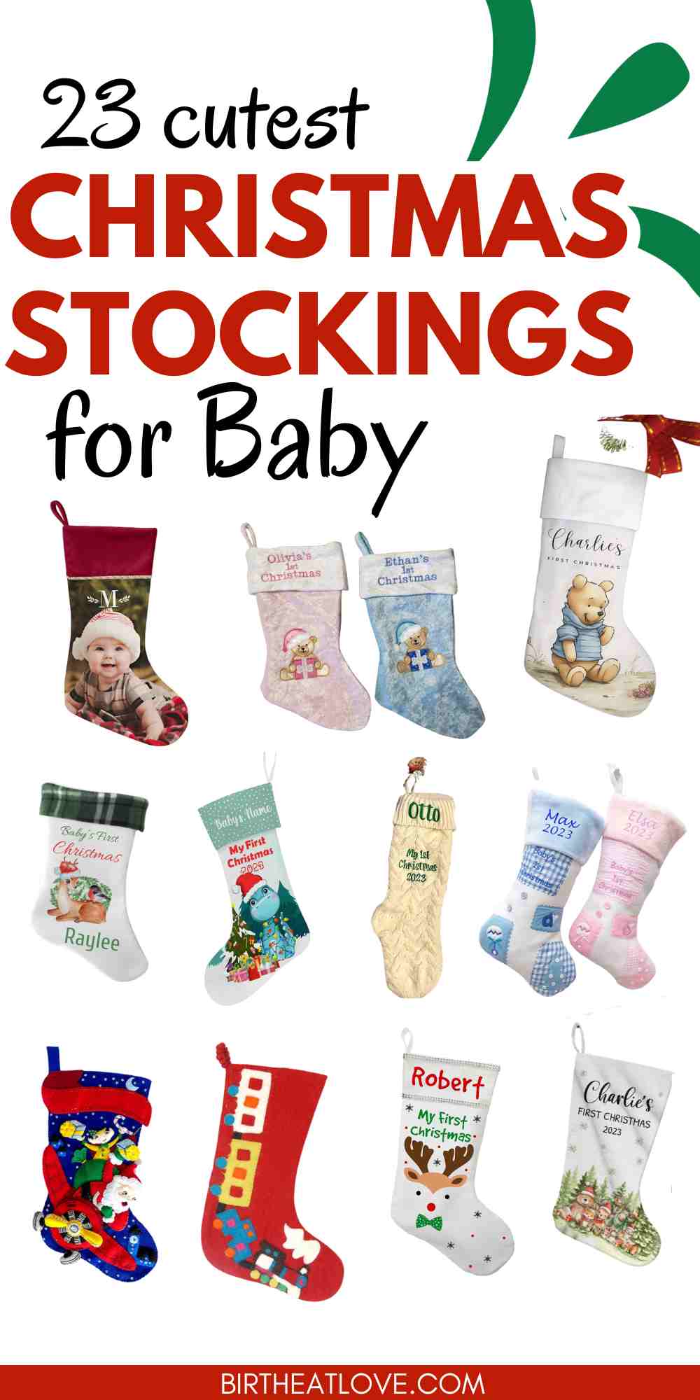 23 Cutest Baby's First Christmas Stockings (2023) Birth Eat Love